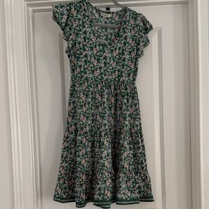 Max Studio Green Floral Kids Dress
